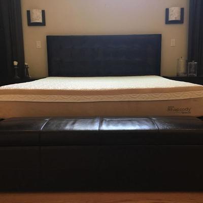 Mitchell Gold Platform Bed in Black Leather 