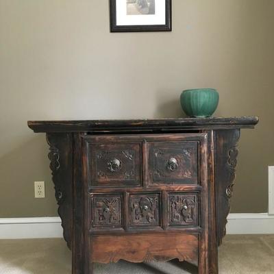 Mohr McPherson Carved Desk with Inset Chair