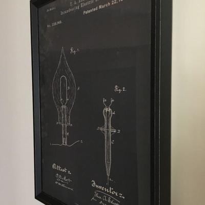 Motorcycle Patent Etched on Glass