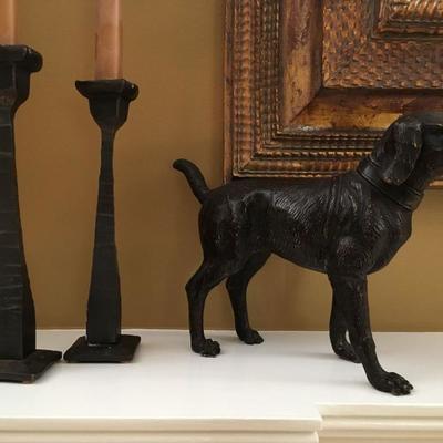 Candle Holders from Grillo, Labrador Sculpture  