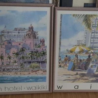 EKT068 Pair of Framed Hawaiian Prints
