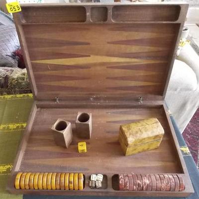 EKT053 Wooden Backgammon Set & Card Box

