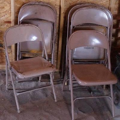 Lot of 12 Commercial Metal Folding Chairs - Great ...
