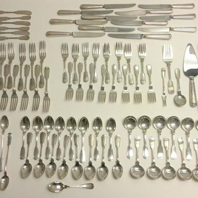 Fiddle Thread Sterling Silver Flatware set with U.S. State Dept. and Washington, DC Socialite Provenance