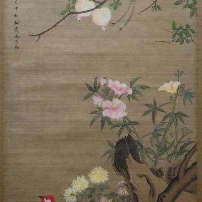 Large Ma Yuanyu Signed Stamped Chinese Qing Scroll Painting