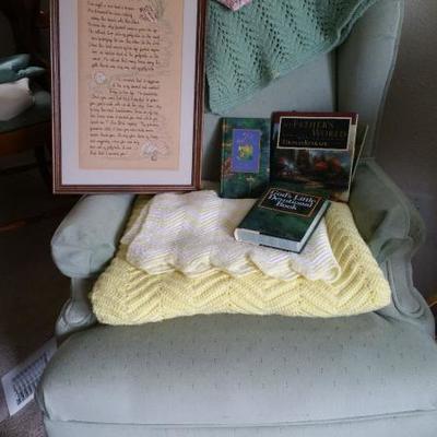 Wingback Chair and Lovely Baby Afghans
