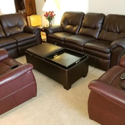 leather living room set