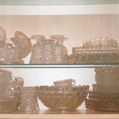American Fostoria service for 4 and pointed serving pieces