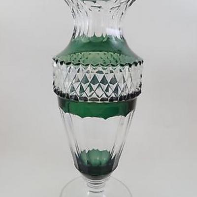 Signed Val St Lambert Crystal Urn Vase