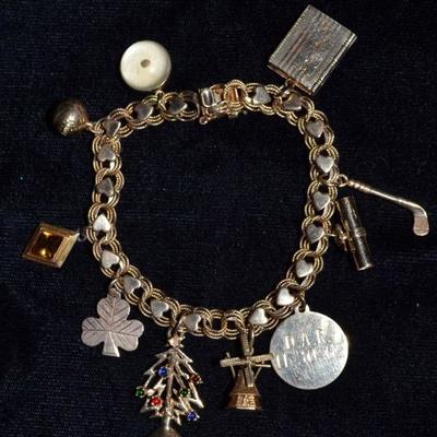 Gold charm bracelet