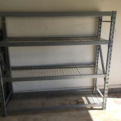 metal shop shelf with wire shelves 
