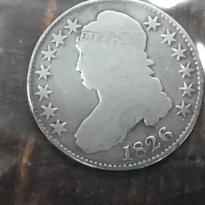 Rare 1826 Capped Bust Silver 1/2 Dollar
