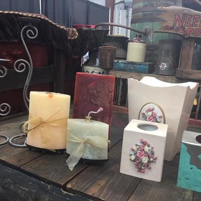 Candle Holders, Candles, Deco Tissue Boxes