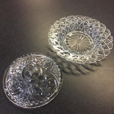 2pc Butter Dish Round-VTG Pressed Glass