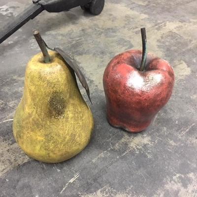 Pear & Apple Metal Resin Very Heavy