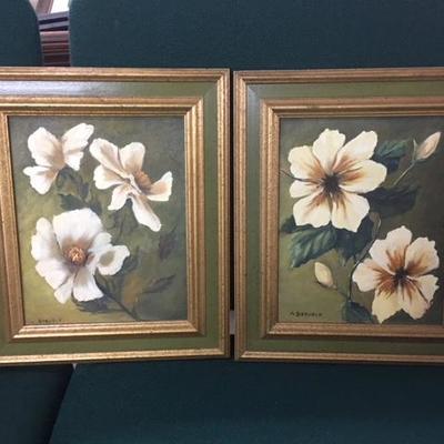 2 Original Paintings- Magnolia Blooms