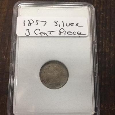 Rare 1857 Silver 3 Cent Piece