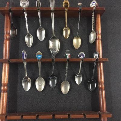 3 Wooden Spoon Racks w/ 38 Spoons