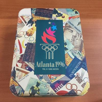 Olympic Tin w// Vintage Cards-1948 & 1976