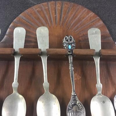 3 Wooden Spoon Racks w/ 38 Spoons