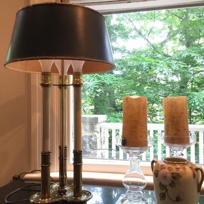 Triple Candlestick Lamp, Candle Holders, Nippon Vase