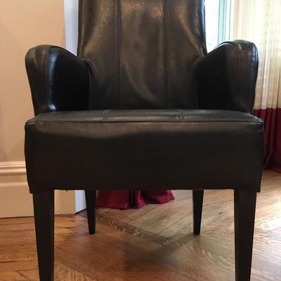 Design Center Top Grain Leather Arm Chairs 