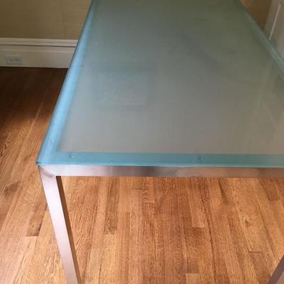 Room and Board Frosted Glass Desk with Chrome Base