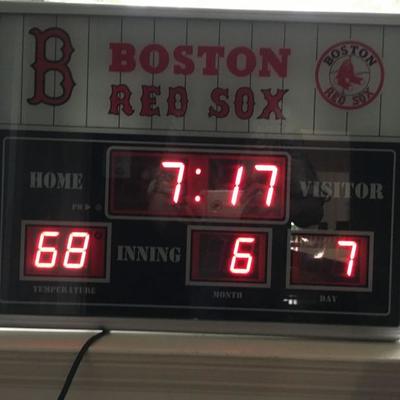 Boston Red Sox Scoreboard Clock 