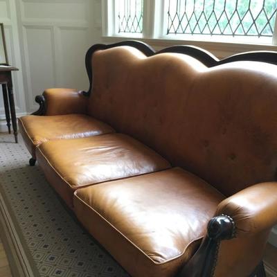 Tufted Back Leather Sofa