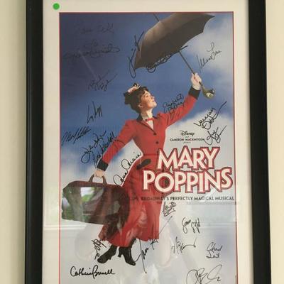 Mary Poppins Poster Signed by Broadway Cast 