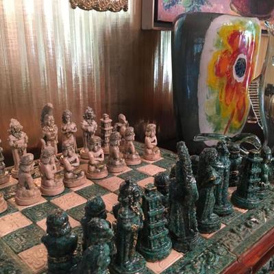 Unique Mayan Themed Chess Set