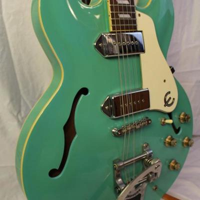 Item #11 Very Rare Limited-Edition Epiphone Casino Electric Guitar in Turquoise

Price: $645.00

The Epiphone Casino might be the House...