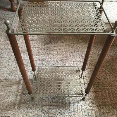 Vintage telephone stand, 2â€™ tall