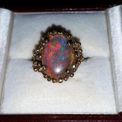 Gold and opal ring.