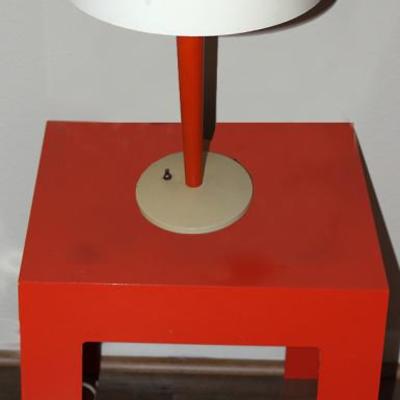 Retro orange table and lamp