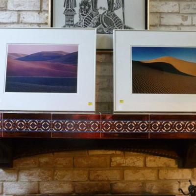 Framed and matted photographs, signed