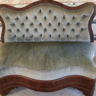 Antique mahogany window seat $89