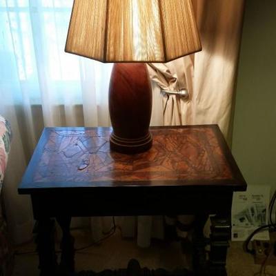 Antique burl-top tables, $489/pair