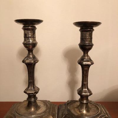 Heavy sterling English candle sticks
