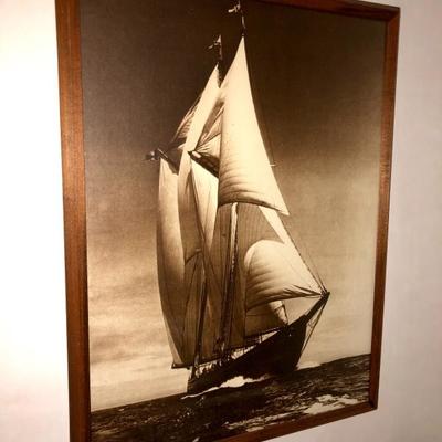 Framed photo of schooner - Maine to Boston
