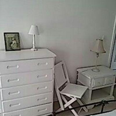 Vintage Dresser, End Table, Chair, and 2 Lamps