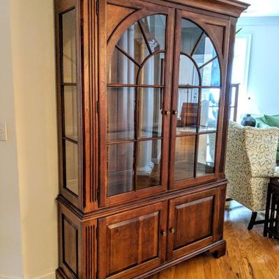 Large Lighted Ethan Allen China Display Cabinet