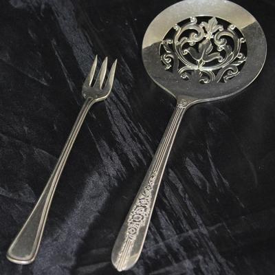 Wm. Rogers/Oneida Hotel Plate "Columbia Regis" Cocktail Fork c.1910.  Nobility Plate Oneida "Royal Rose" Tomato...