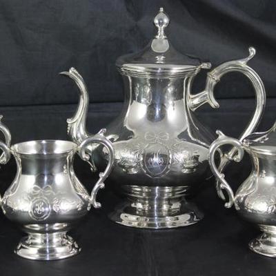 Benedict Quadruple Plate Silver Tea Set
