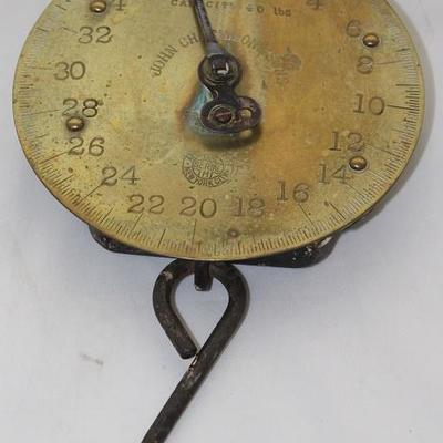 John Chatilion and Sons Antique Brass Face 40Lb Scale 