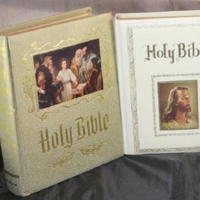 Beautiful Like New Family Bibles: Left -1964 and Right -1988 by Heirloom Publisher. Center- Regency 1976