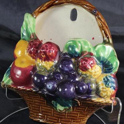 Vintage Japan Fruit Basket Wall Pocket