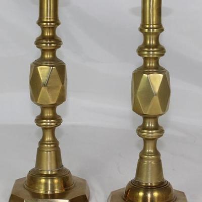 Queen of Diamonds Solid Brass Candlesticks (1897-1939) James Clews & Sons Birmingham England made in Celebration of the Diamond...
