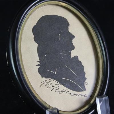 Jordan Marsh Co. (1841-1928) signed by Artist, Thomas Jefferson Silhouette. (3"W x 4"H)