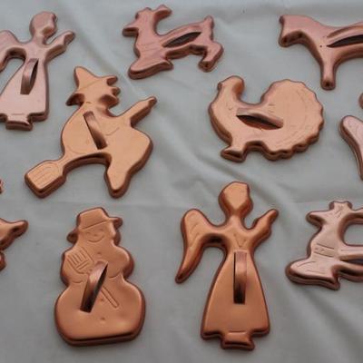 Collection of Vintage Copper Tint Cookie Cutters